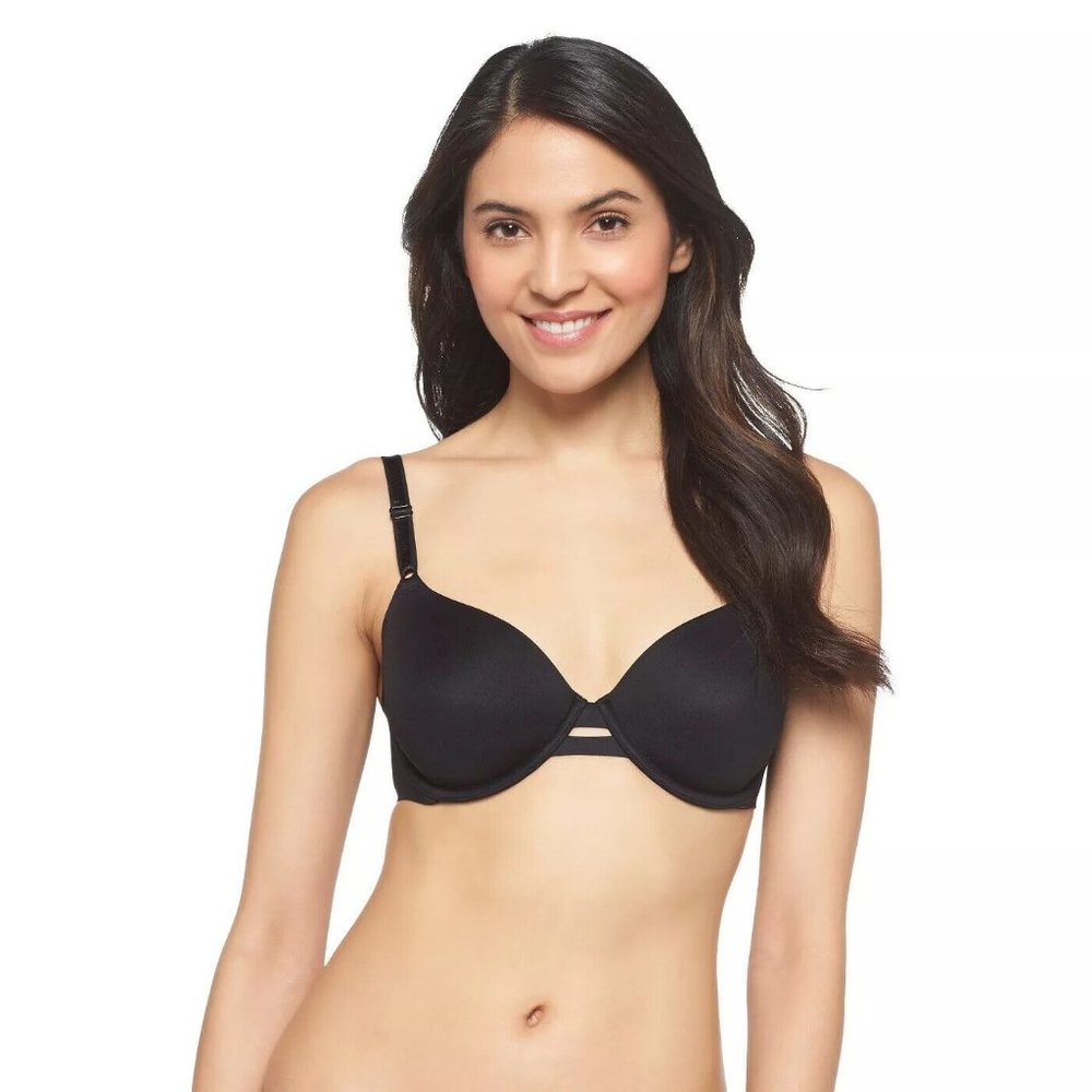 Simply Perfect by Warners Womens Underarm Smoothing Underwire Bra TA4356 38D Bla